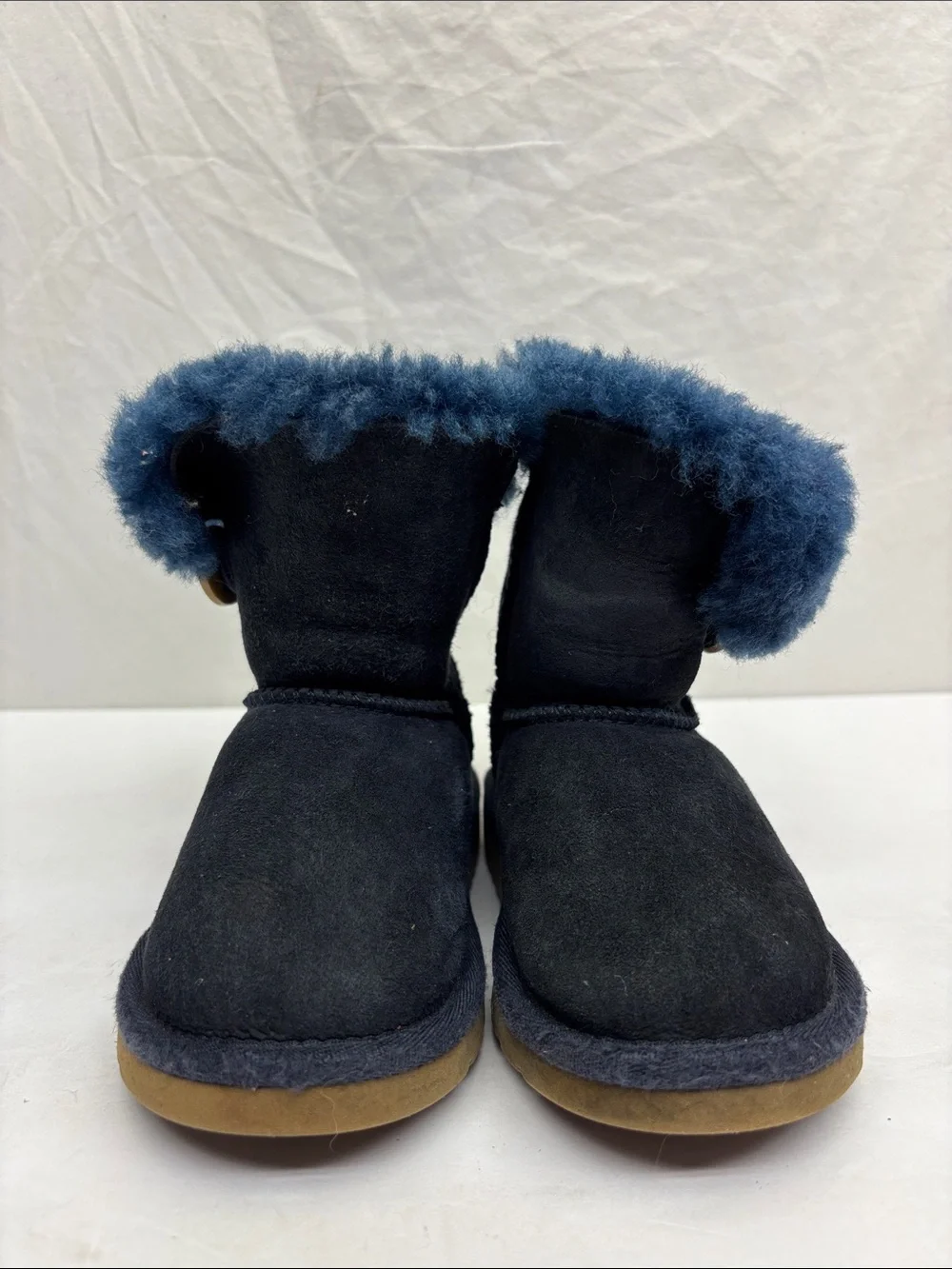 Kids Navy Bailey Button boots, SZ 7 for baby, box 72